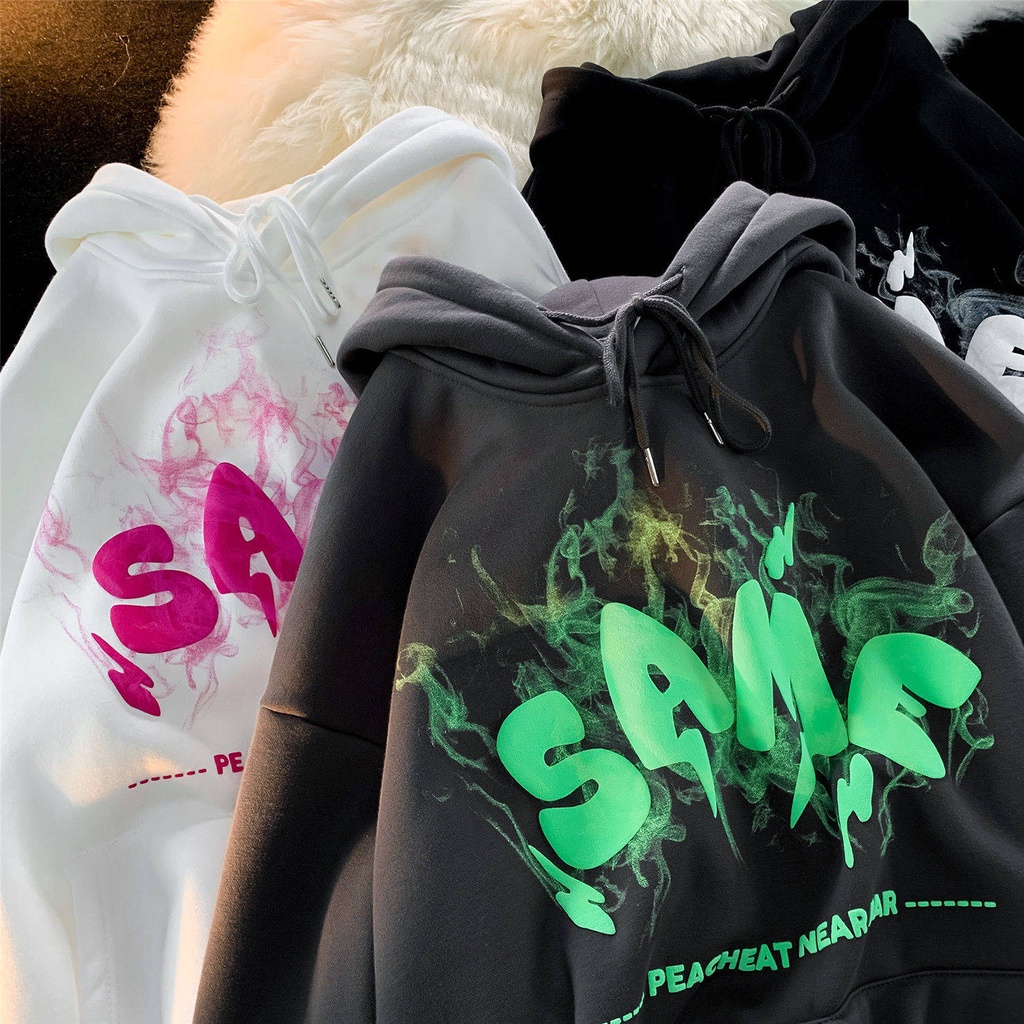 O kho C Áo hoodie Lót Lông Cừu Dày Dặn Thiết Kế Cao Cấp Thời Trang Mùa Đông Cho Cặp Đôi Nam Nữ