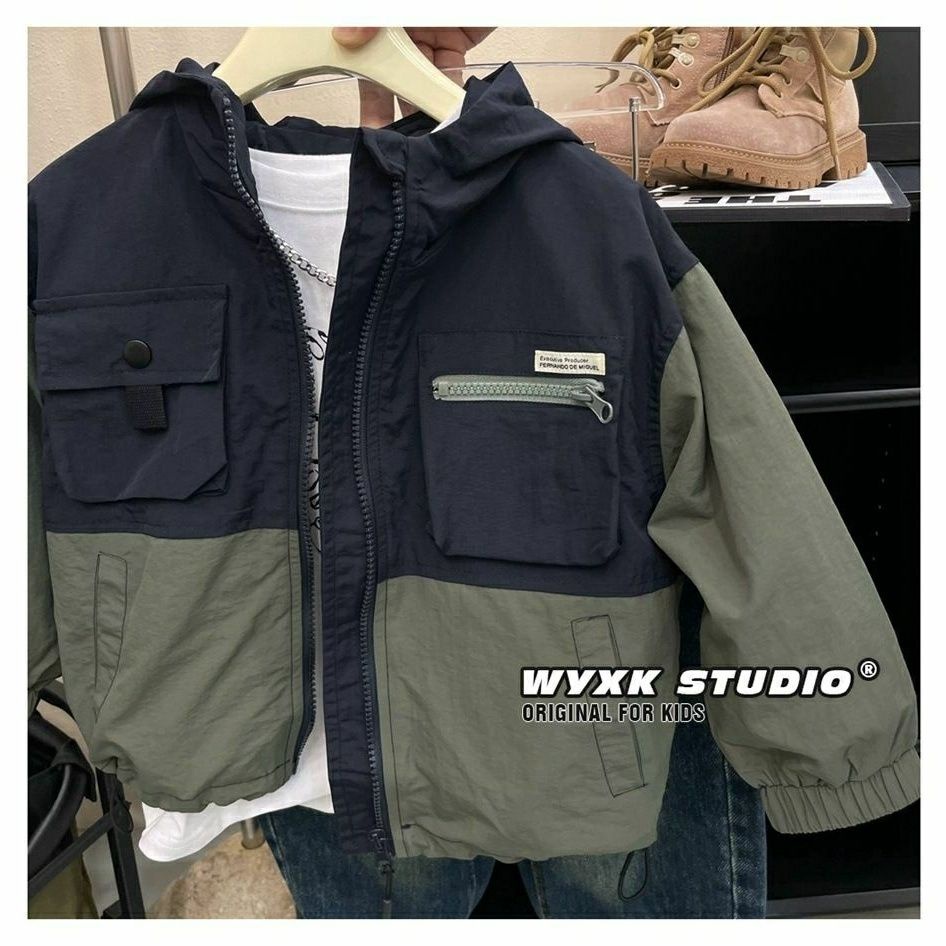 Áo Khoác Mỏng Có Mũ Trùm Thời Trang Xuân Thu 2023 Mới Dành Cho Bé Trai