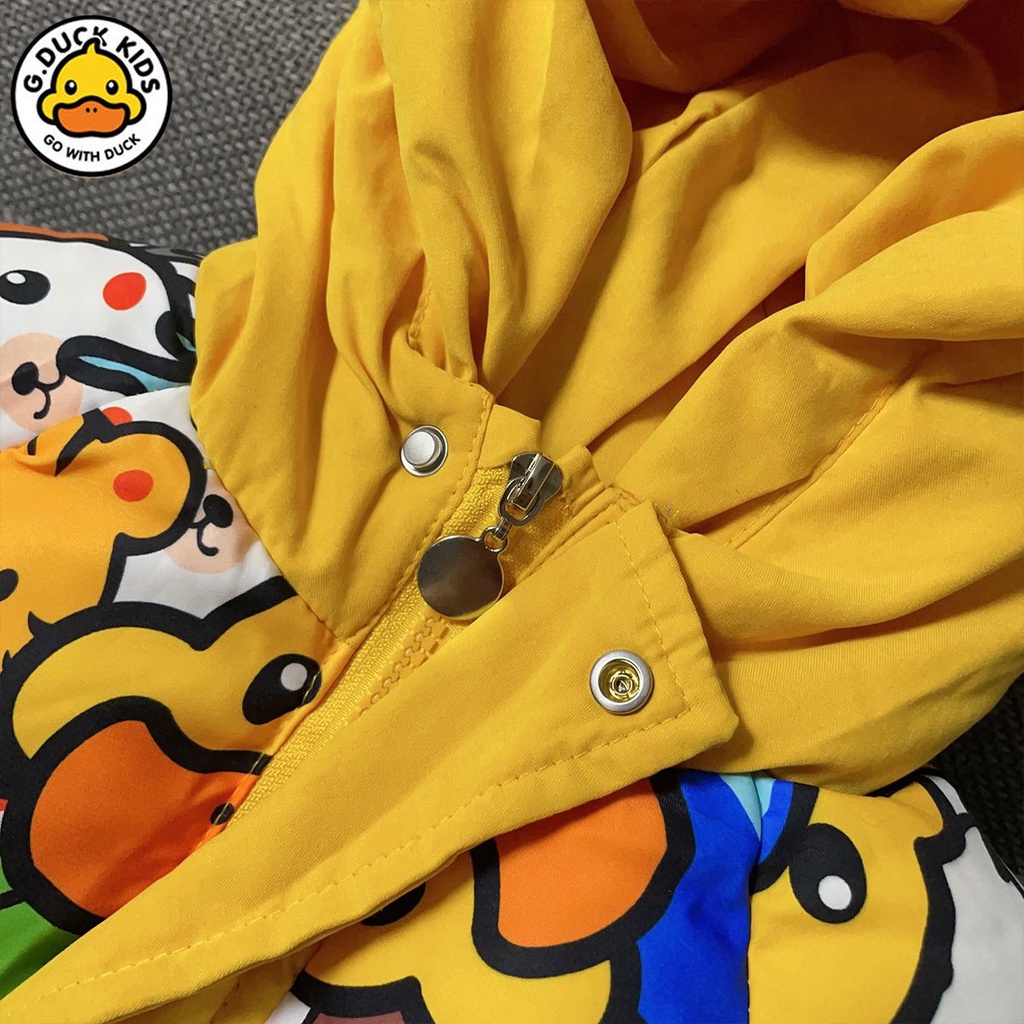 Quần Áo Đệm cotton Nhung Dày Lót Nhung Họa Tiết Vịt Vàng Hoạt Hình Cho Bé Trai Và Bé Gái