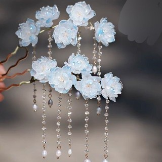 Trâm cài tóc hình hoa đính ngọc trai phong cách cổ điển cho nữ