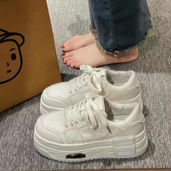 Dày nữ giày đế bằng tăng chiều cao đế dày dễ phối mẫu mới ngôi sao