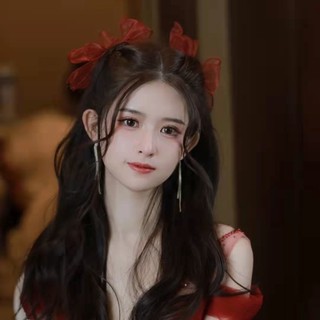 Kẹp tóc nơ vải organza màu đỏ phong cách nhật hàn ngọt ngào cho cô dâu
