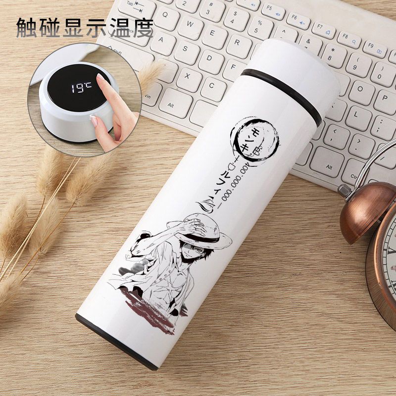 T Cốc Nước Cách Nhiệt Hai Chiều Họa Tiết Hoạt Hình one piece luffy Nhật Bản acg Cho Học Sinh