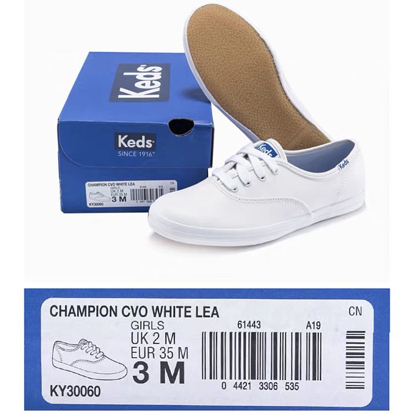 🎉PROMO🎉🍒💯  Keds  Giày Da Thật Màu Trắng Thời Trang Thường Ngày Cho Nữ