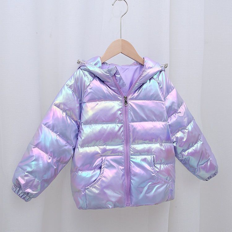 Áo Khoác Phao Dày Không Giặt Nhiều Màu Sắc Bóng Bẩy Cho Bé Trai Và Bé Gái