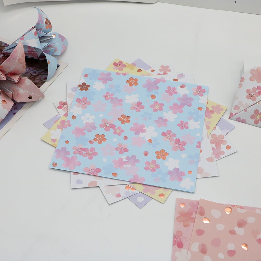 Giấy Xếp origami Hình Vuông 15cm Họa Tiết Hoa Anh Đào Làm Bằng Tay diy❤10.19❤