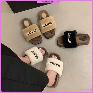 Dép cotton Đế Dày Phối Lông Thời Trang Cho Nữ