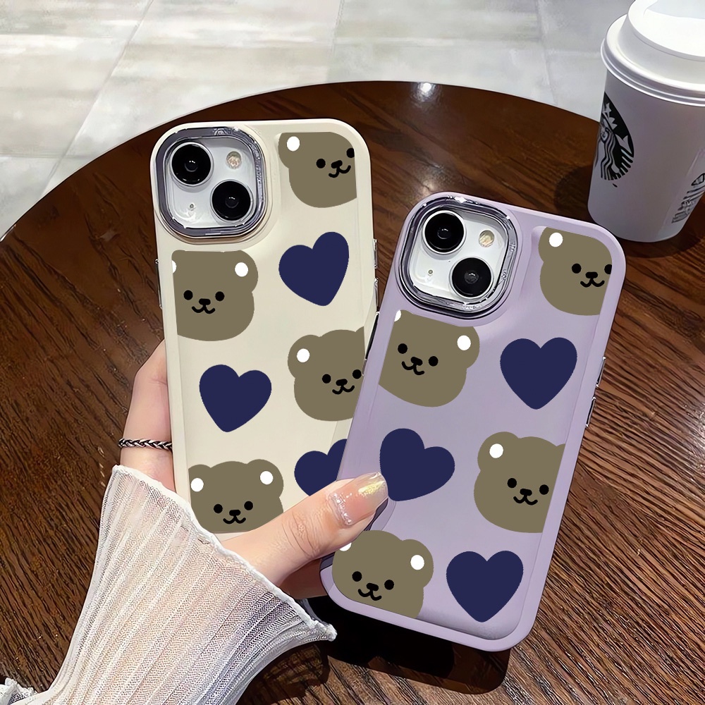 Ốp Điện Thoại Tpu Dẻo In Hình Đầu Gấu Trái Tim Cho iphone 15promax 14promax 13 12 11 7plus x xr xsmax