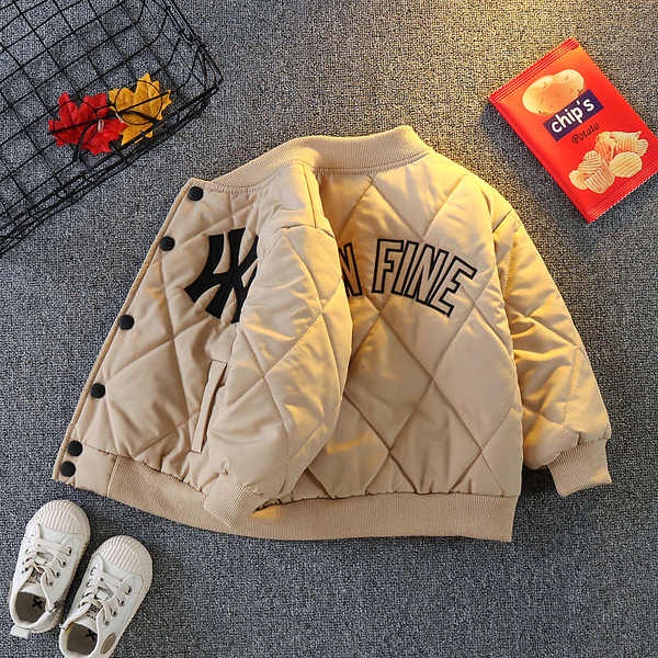 Quần áo mùa thu và mùa đông cho bé trai Hàn Quốc 2023 Quần áo bóng chày trẻ em phong cách phương Tây mới