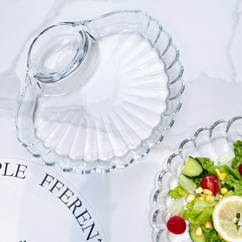 Kính Đĩa Thủy Tinh Đựng Gia Vị / salad / Trái Cây Giảm Cân Phong Cách Châu Âu Sáng Tạo