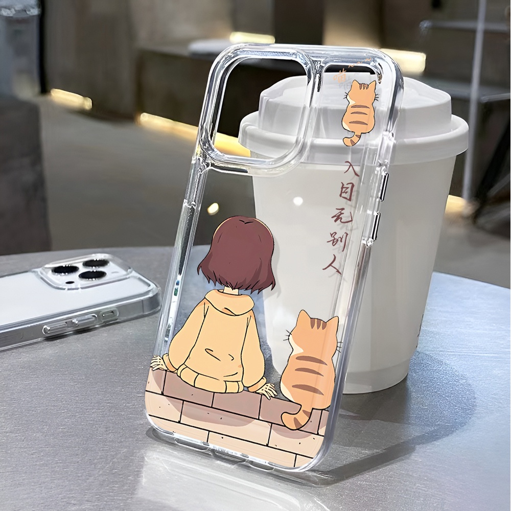Ốp Điện Thoại Tpu Trong Suốt Chống Sốc In Hình Cô Gái Không Gian Hoạt Hình Cho iphone 15 pro max 11 14 13 12 7 8 plus x xr xsmax