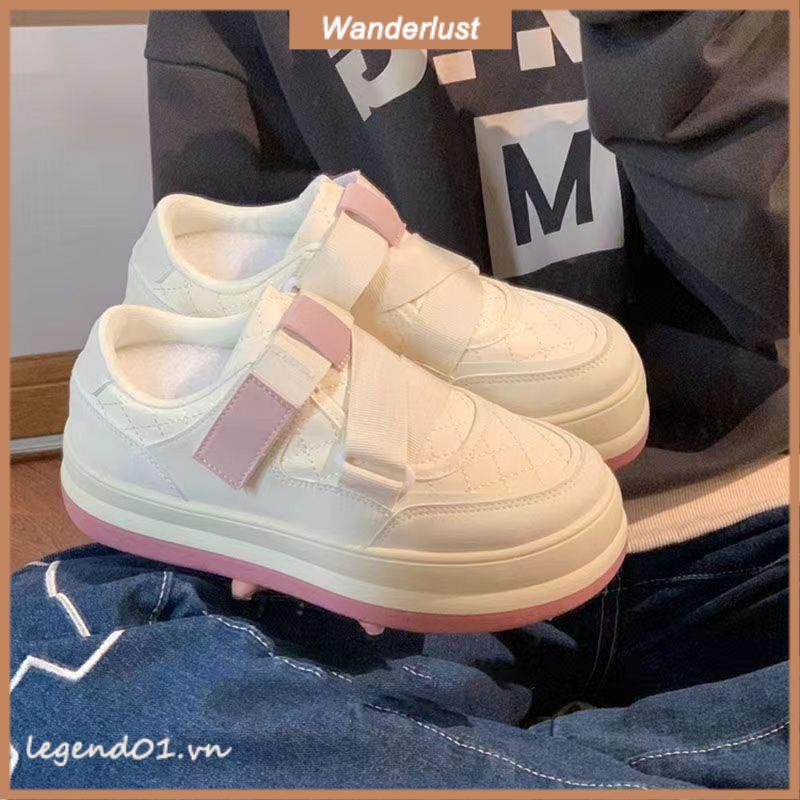 Giày Sneaker Đế Dày Tăng Chiều Cao In Họa Tiết Dâu Tây / Gấu Thời Trang Xinh Xắn Cho Nữ