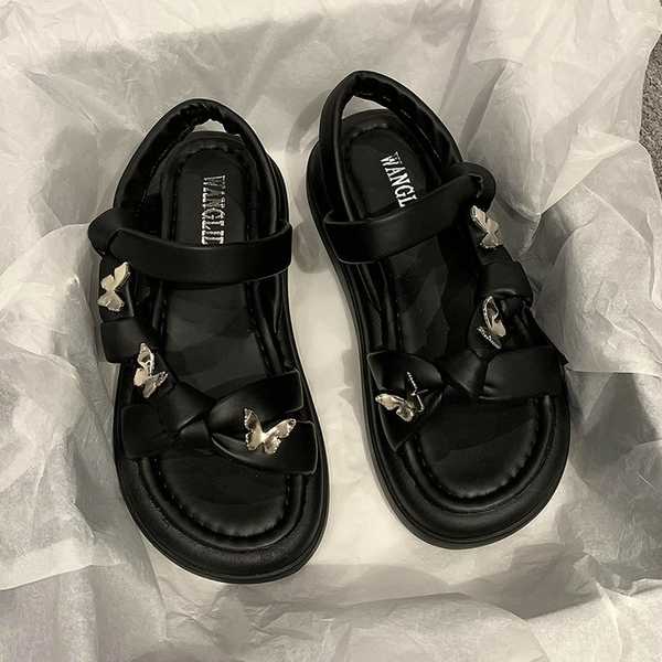 Sandal roman Đế Dày Thắt Nơ Phong Cách Mới