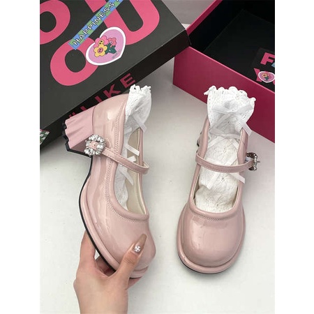 Mary jane Giày Cao Gót Đế Dày Kiểu Dáng Hợp Thời Trang