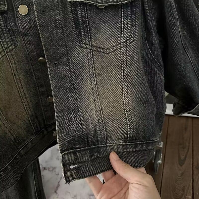 Bộ Áo Khoác denim Hai Món Dáng Rộng Phong Cách Hàn Quốc Thời Trang Xuân Thu 2023 Mới Cho Bé Trai Và Bé Gái