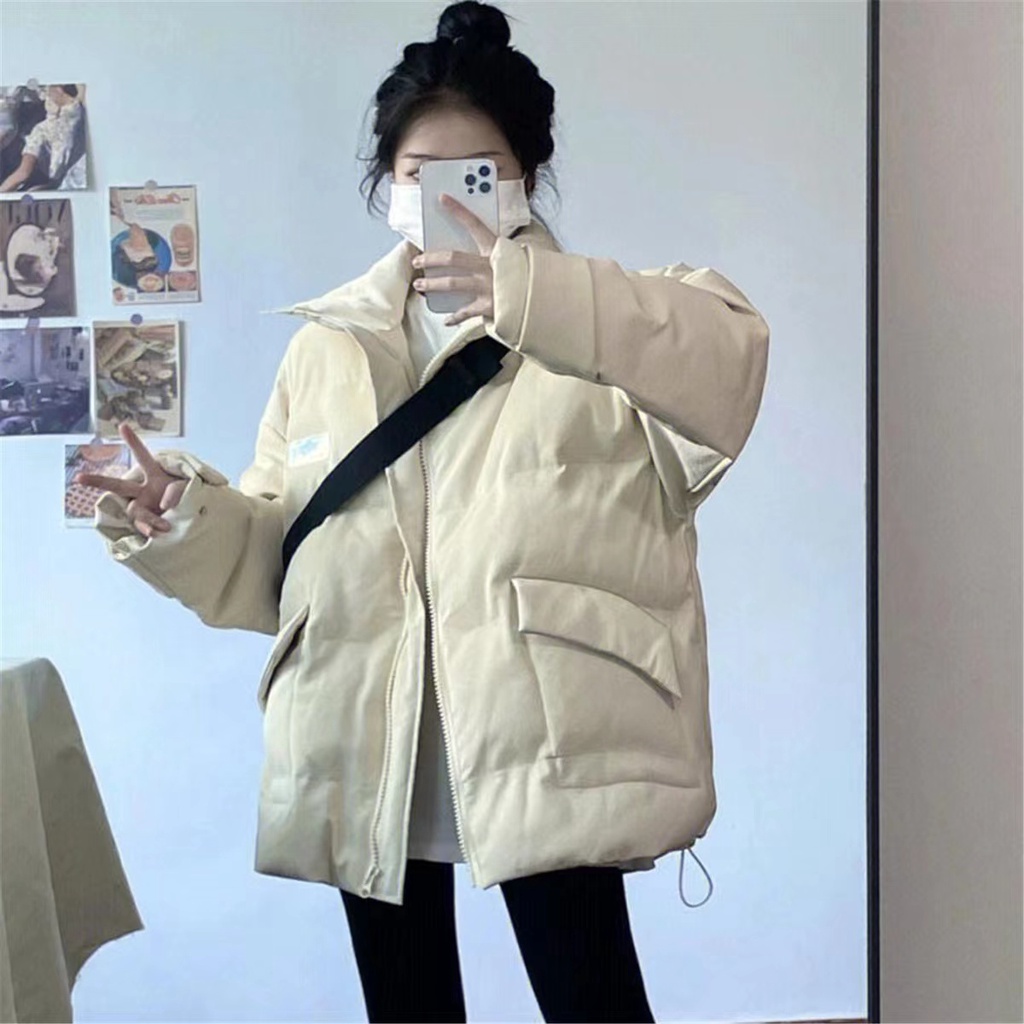 Áo Khoác Phao Dày Dặn Phong Cách retro Hàn Quốc Cho Nữ