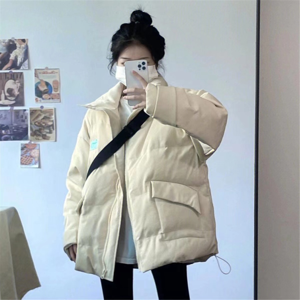 Áo Khoác Phao Dày Dặn Phong Cách retro Hàn Quốc Cho Nữ