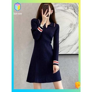 váy hoa nhí dáng dài váy xuông dáng dài Tiểu Hương Hách Bản Phong Đan Đan Váy Nữ Thu Đông mới nhất thời trang khí chất vừa vặn lộ ra gầy lót áo len váy dài