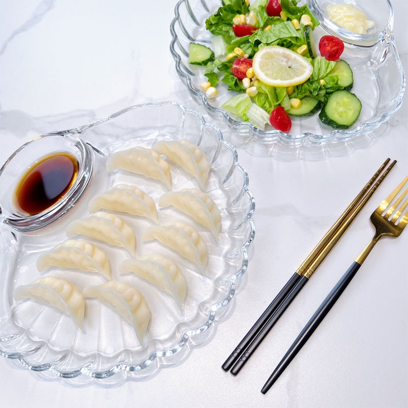 Kính Đĩa Thủy Tinh Đựng Gia Vị / salad / Trái Cây Giảm Cân Phong Cách Châu Âu Sáng Tạo