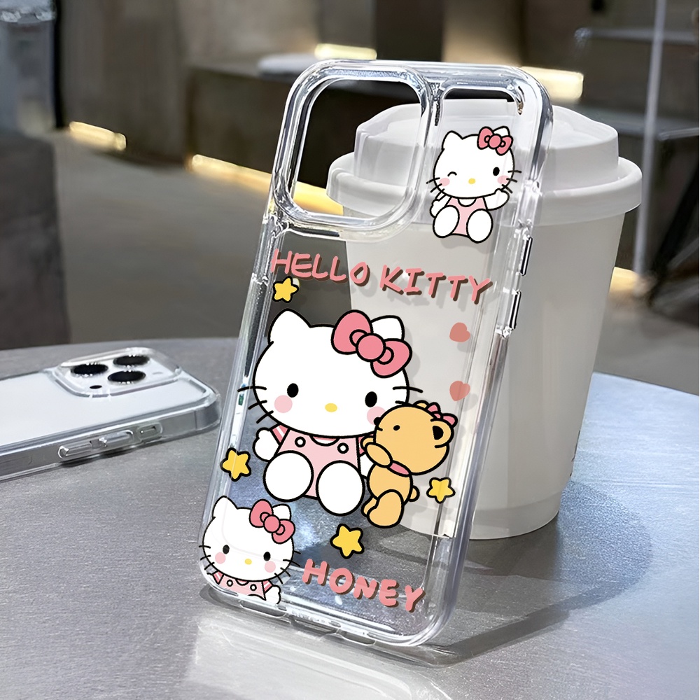 Ốp Điện Thoại Tpu Trong Suốt Chống Sốc In Hình Gấu hello kitty Cho iphone 15 pro max 11 14 13 12 7 8 plus x xr xsmax