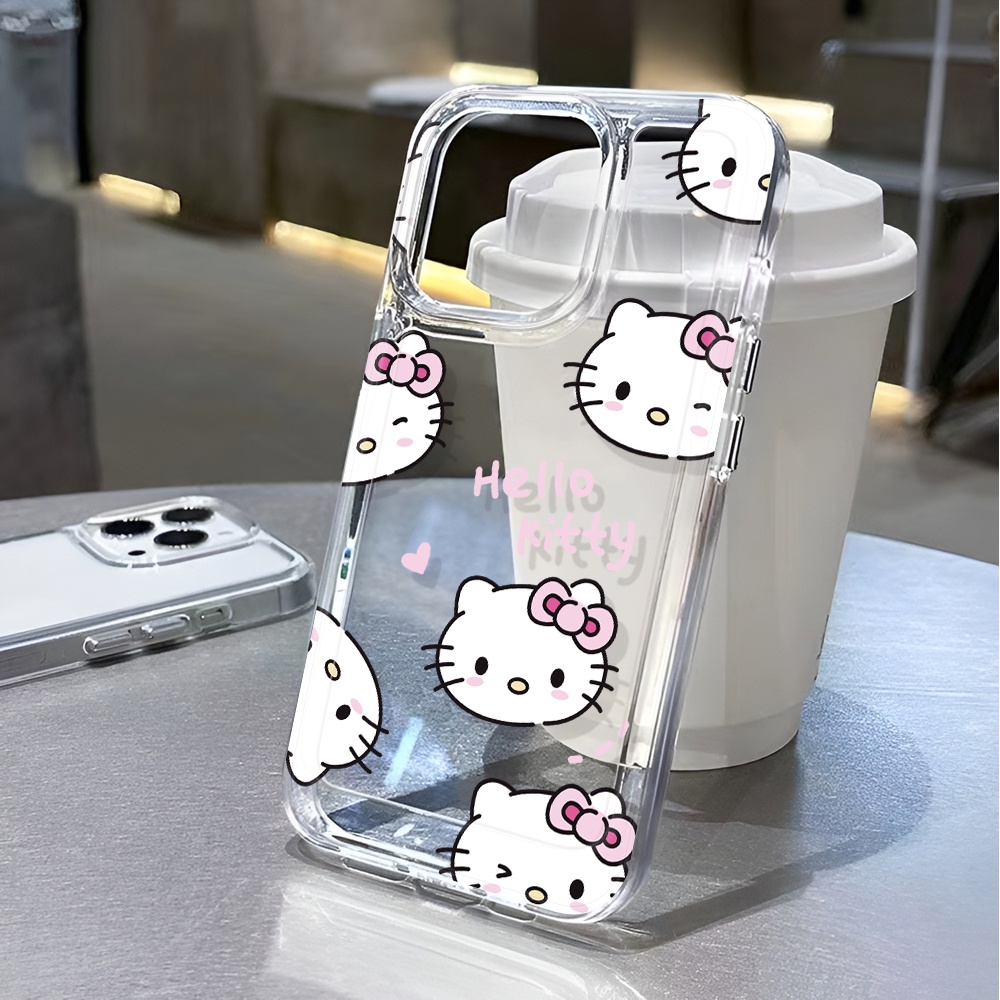 Ốp Điện Thoại Tpu Trong Suốt In Hình Mèo hello kitty Đáng Yêu Cho iphone 15 pro max 11 14 13 12 7 8 plus x xr xsmax