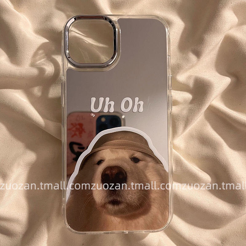 Ốp Điện Thoại Mềm Hình Chó Mèo Hoạt Hình Đính Đá Gắn Gương diy Cho Iphone 14pro max 13 12 11 14pro