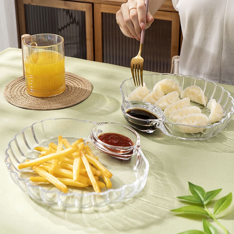 Kính Đĩa Thủy Tinh Đựng Gia Vị / salad / Trái Cây Giảm Cân Phong Cách Châu Âu Sáng Tạo