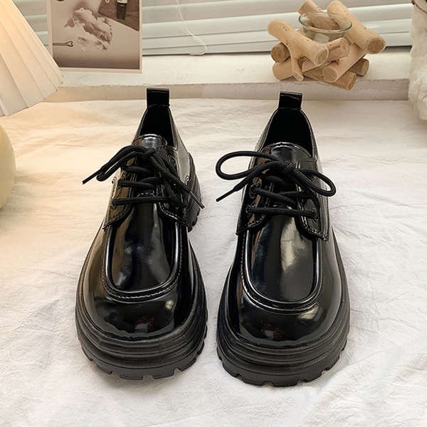 Giày Da Đế Dày Màu Trơn Phong Cách Hàn Quốc Thời Trang Mới 2023