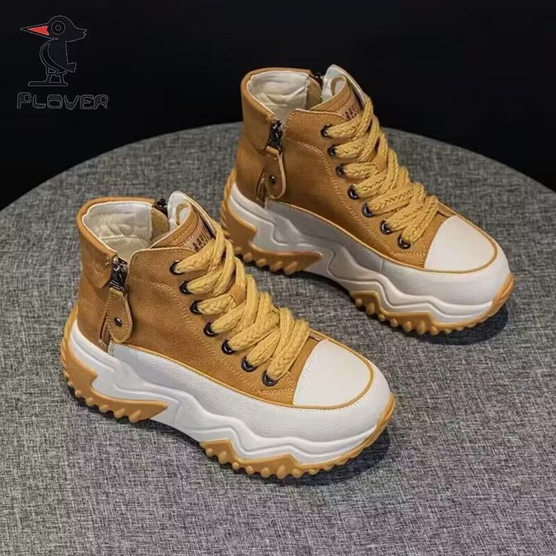 Plover Giày Bốt martin Cổ Cao Đế Dày Phong Cách Thể Thao Thời Trang Thu Đông Cho Nữ