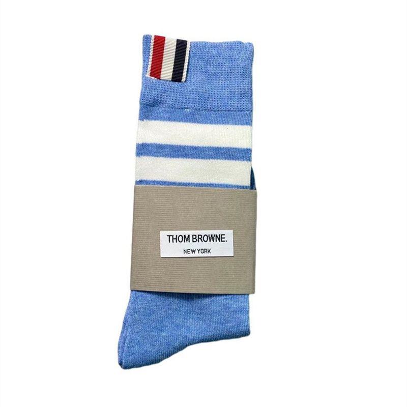 Thom browne Vớ Bắp Chân Dài Qua Gối Vải cotton Nguyên Chất Xu Hướng Nổi Tiếng jk