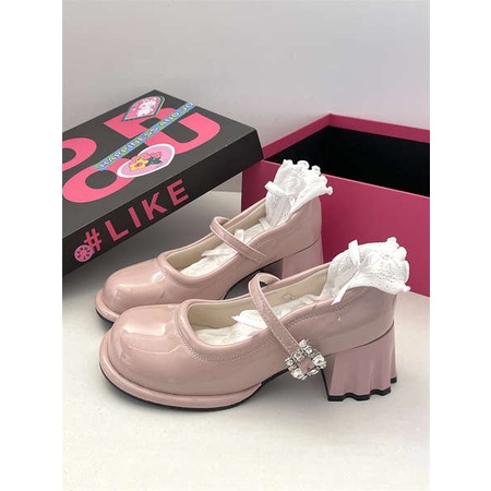 Mary jane Giày Cao Gót Đế Dày Kiểu Dáng Hợp Thời Trang