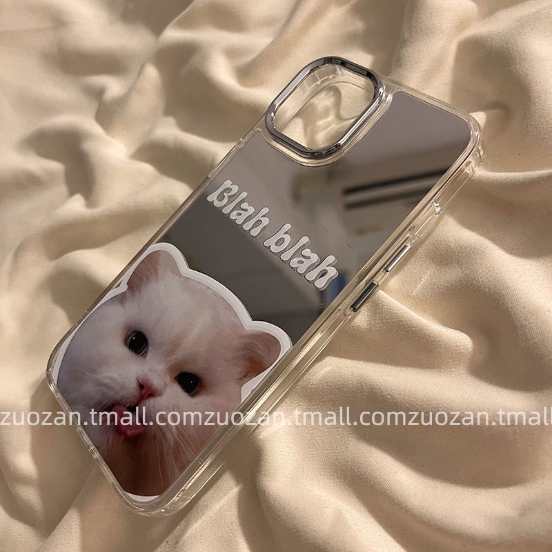 Ốp Điện Thoại Mềm Hình Chó Mèo Hoạt Hình Đính Đá Gắn Gương diy Cho Iphone 14pro max 13 12 11 14pro