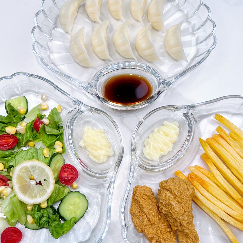 Kính Đĩa Thủy Tinh Đựng Gia Vị / salad / Trái Cây Giảm Cân Phong Cách Châu Âu Sáng Tạo