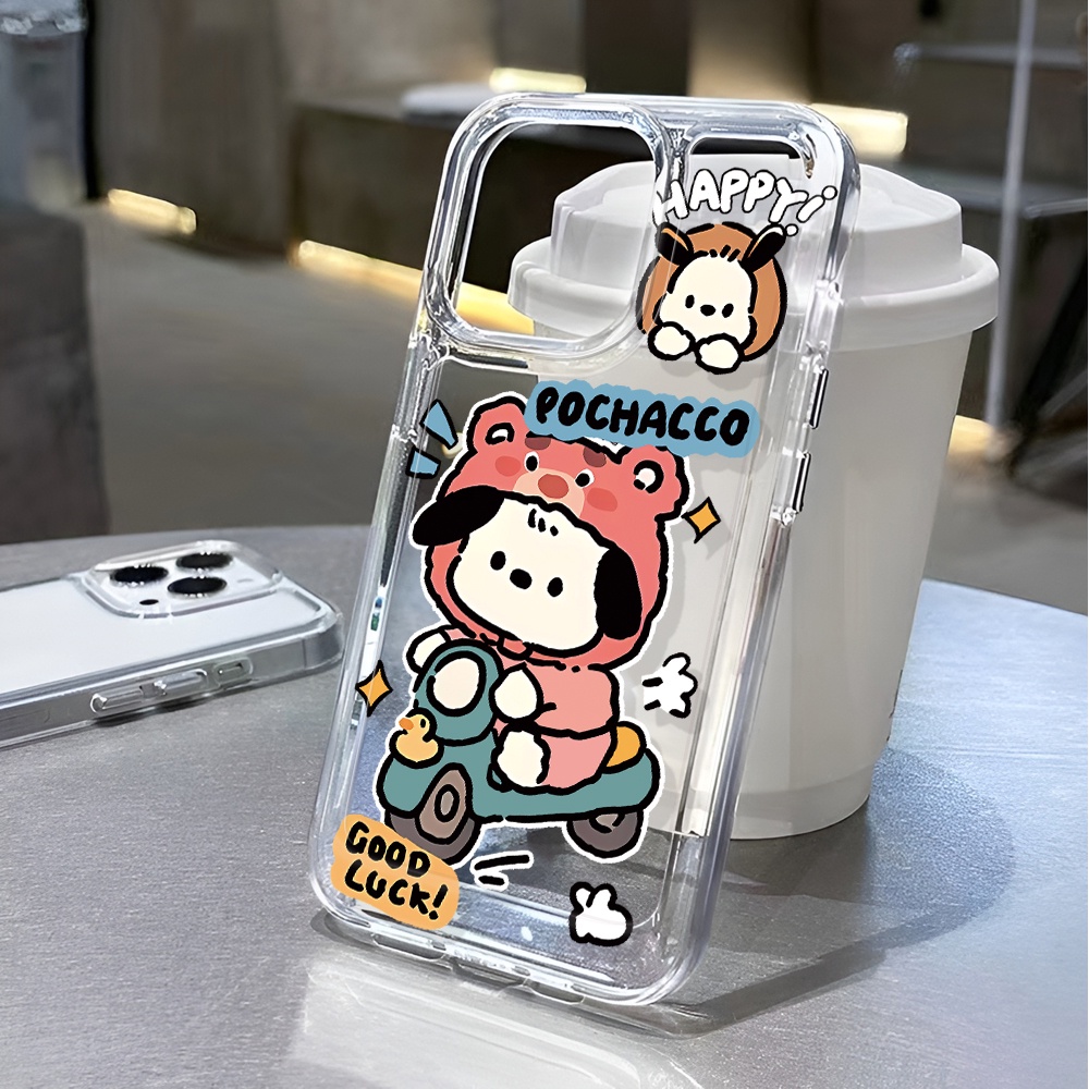 Ốp Điện Thoại Tpu Trong Suốt Chống Sốc In Hình Xe Đạp pochacco Cho iphone 15 pro max 11 14 13 12 7 8 plus x xr xsmax