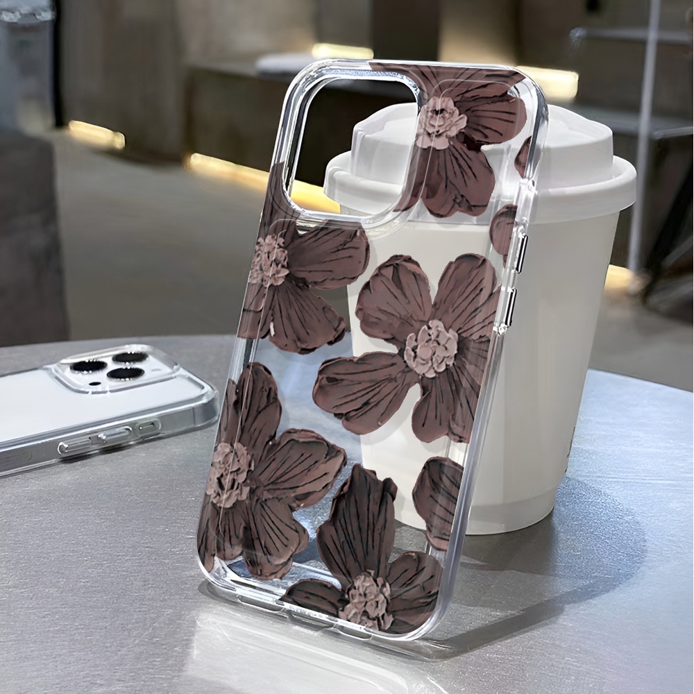 Trong Suốt Ốp Điện Thoại Chống Sốc Họa Tiết Hoa Cho iphone 15 pro max 14 11 13 12 7 8 plus x xr xsmax