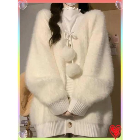 Áo Khoác cardigan Dệt Kim Phối Lông Thời Trang Thu Đông Cho Nữ