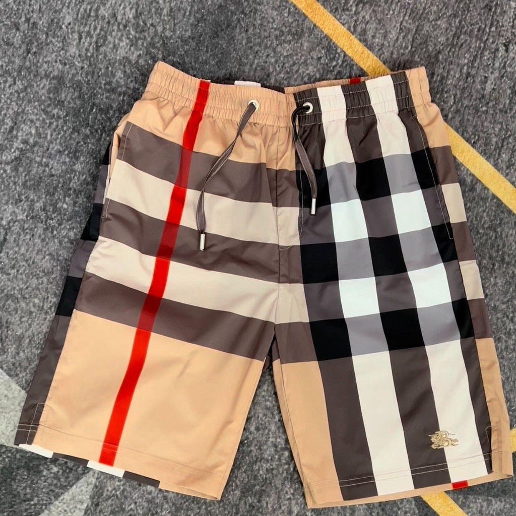 Quần Short Kẻ Sọc Caro Burberry 2023 Phong Cách Châu Âu Thời Trang Khô Nhanh Cho Nam