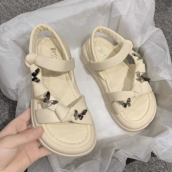 Sandal roman Đế Dày Thắt Nơ Phong Cách Mới