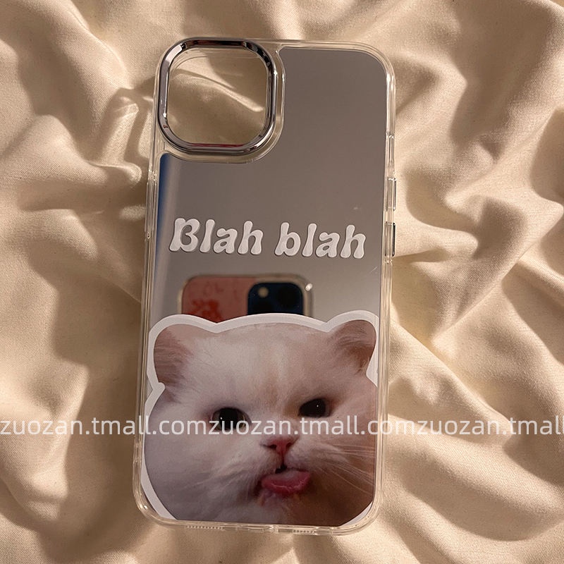 Ốp Điện Thoại Mềm Hình Chó Mèo Hoạt Hình Đính Đá Gắn Gương diy Cho Iphone 14pro max 13 12 11 14pro