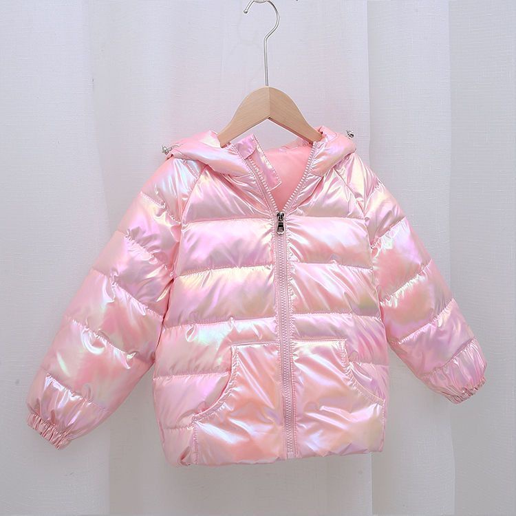 Áo Khoác Phao Dày Không Giặt Nhiều Màu Sắc Bóng Bẩy Cho Bé Trai Và Bé Gái