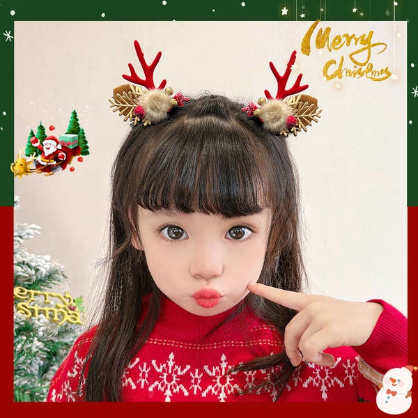 Băng Đô Cài Tóc Hình Nhánh Cây Giáng Sinh Lấp Lánh Cho Bé Gái