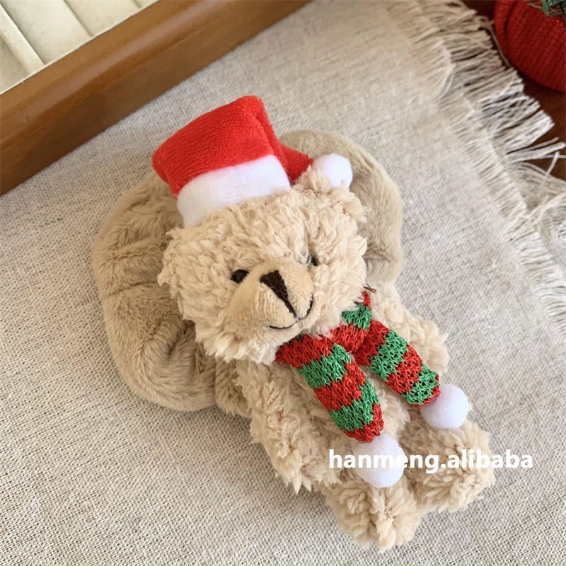 Kẹp Tóc Đuôi Ngựa Bằng Vải Bông Phong Cách Giáng Sinh Dễ Thương Độc Đáo Thời Trang Thu Đông Cho Nữ