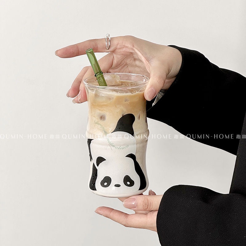 Ly Uống Nước Bằng Tre Họa Tiết Gấu Trúc Dễ Thương Kính