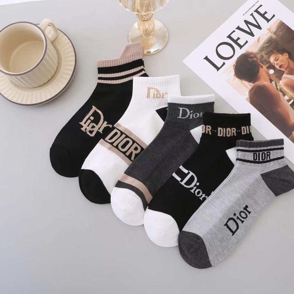 Dior Set 5-10 Đôi Tất Thời Trang Xuân Thu Phong Cách Hàn Quốc Cho Nam Giới