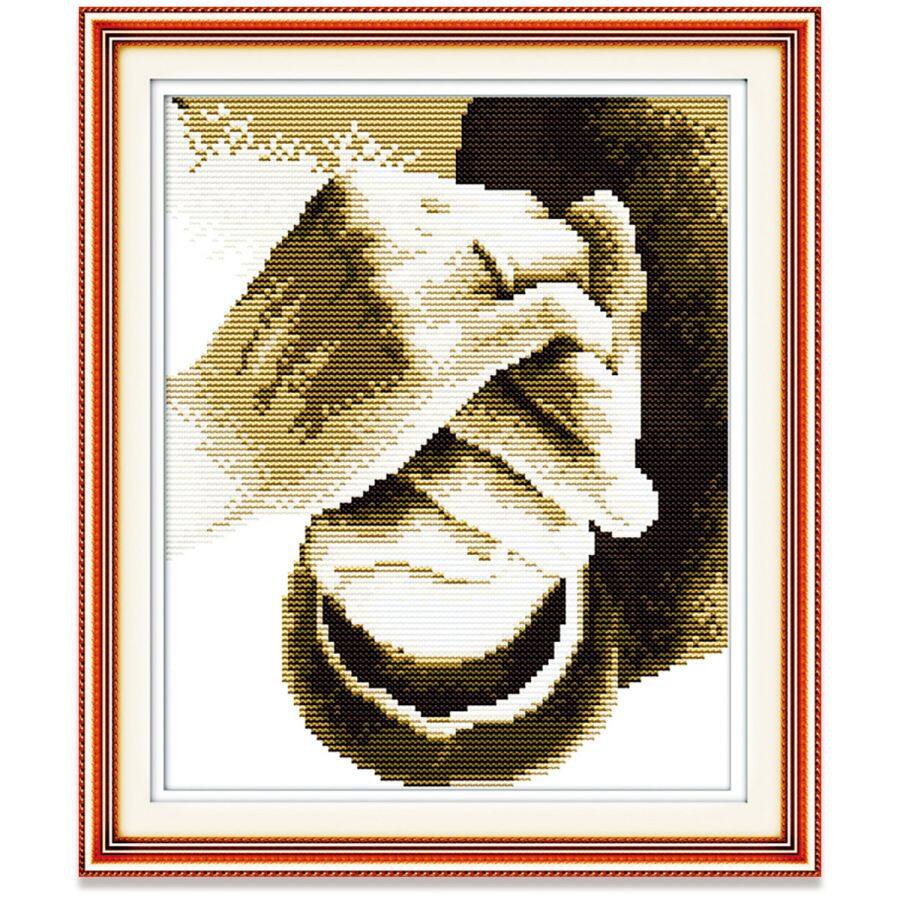 Tranh thêu chữ thập Nắm tay nhau Cặp đôi Người Bộ thêu chữ thập, Vải in Vải không in 14CT 11CT