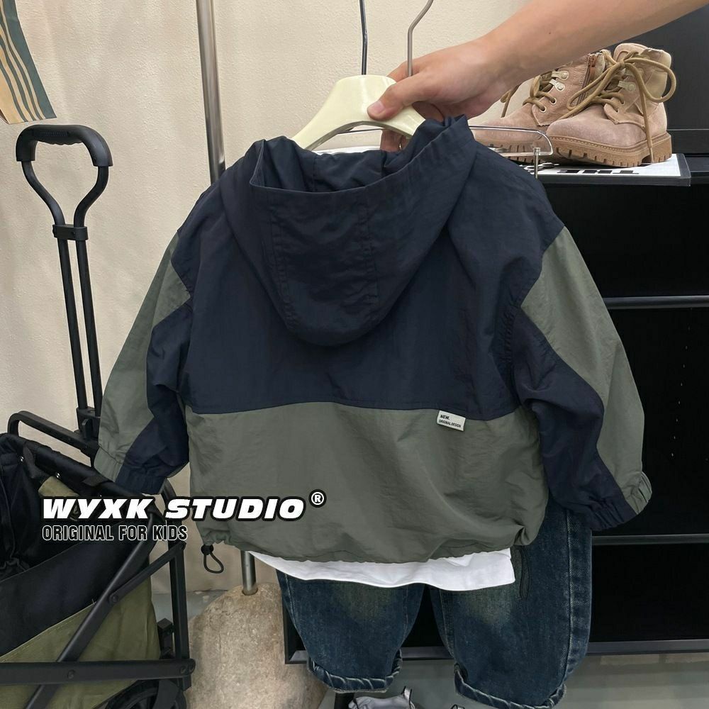 Áo Khoác Mỏng Có Mũ Trùm Thời Trang Xuân Thu 2023 Mới Dành Cho Bé Trai