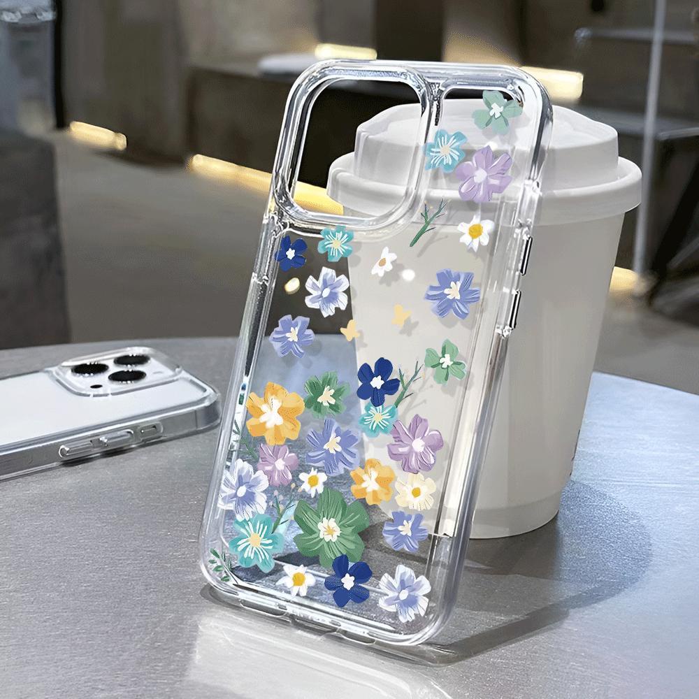 Ốp Điện Thoại Trong Suốt Chống Sốc Họa Tiết Hoa Cho iphone 15 pro max 14 11 13 12 7plus 7 8 plus x xr xsmax