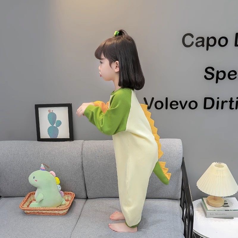 Bộ Đồ Ngủ Liền Thân Hình Khủng Long Hoạt Hình Dễ Thương Cho Bé