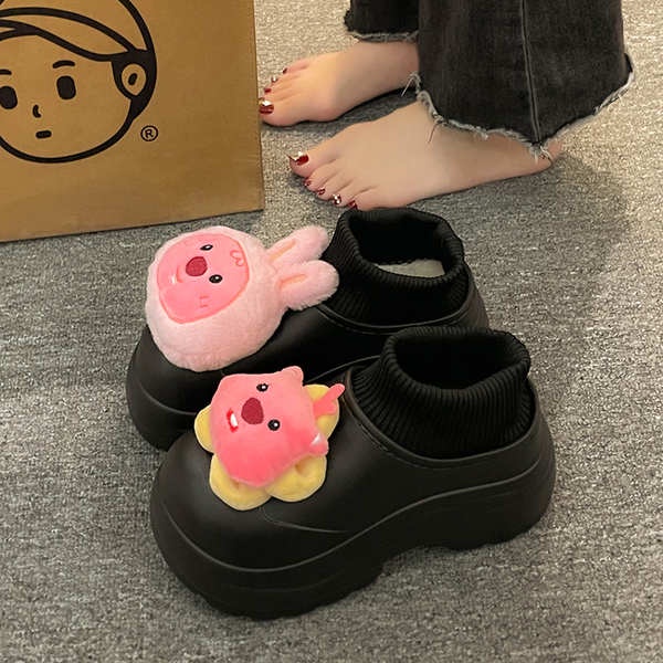 Giày boot đi tuyết đế dày chống trượt chống nước họa tiết hoạt hình