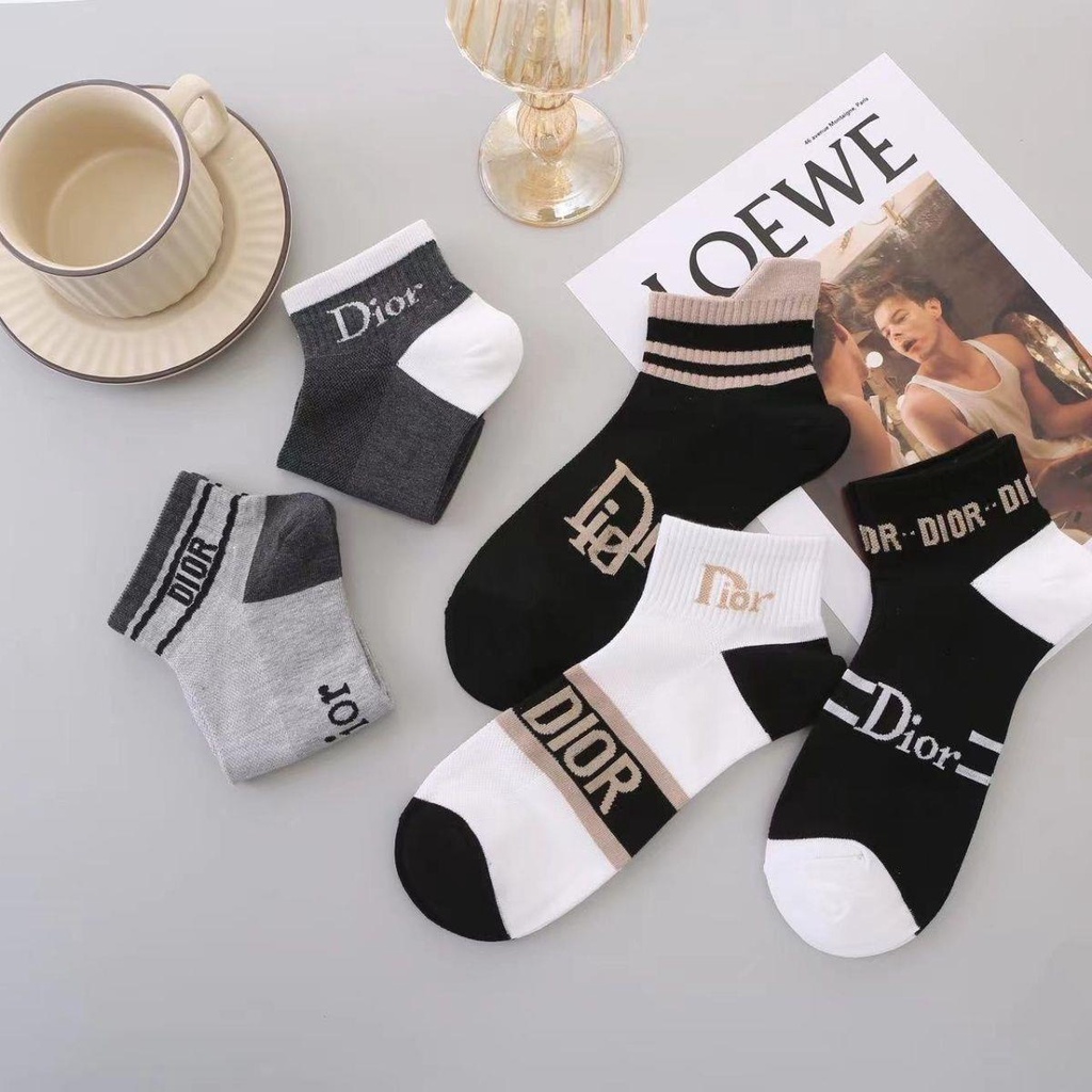 Dior Set 5-10 Đôi Tất Thời Trang Xuân Thu Phong Cách Hàn Quốc Cho Nam Giới
